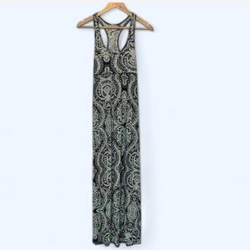 Banana Republic Green White & Blue Paisley Patterned Maxi Dress Size Small